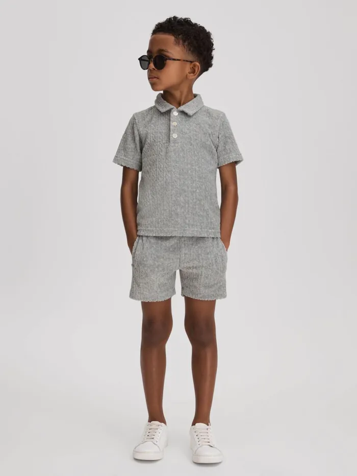 Children Reiss Sweats and Hoodies Fletcher Towelling Drawstring Shorts Soft Grey Children Reiss Sweats and Hoodies Fletcher Towelling Drawstring Shorts Soft Grey