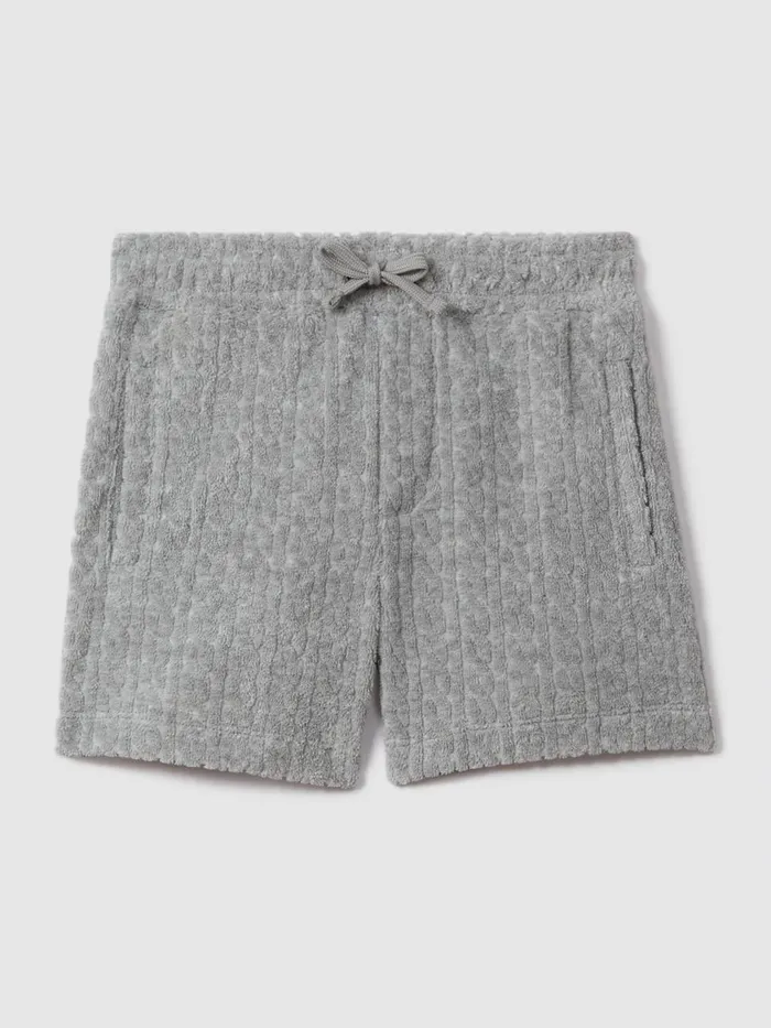 Children Reiss Sweats and Hoodies Fletcher Towelling Drawstring Shorts Soft Grey