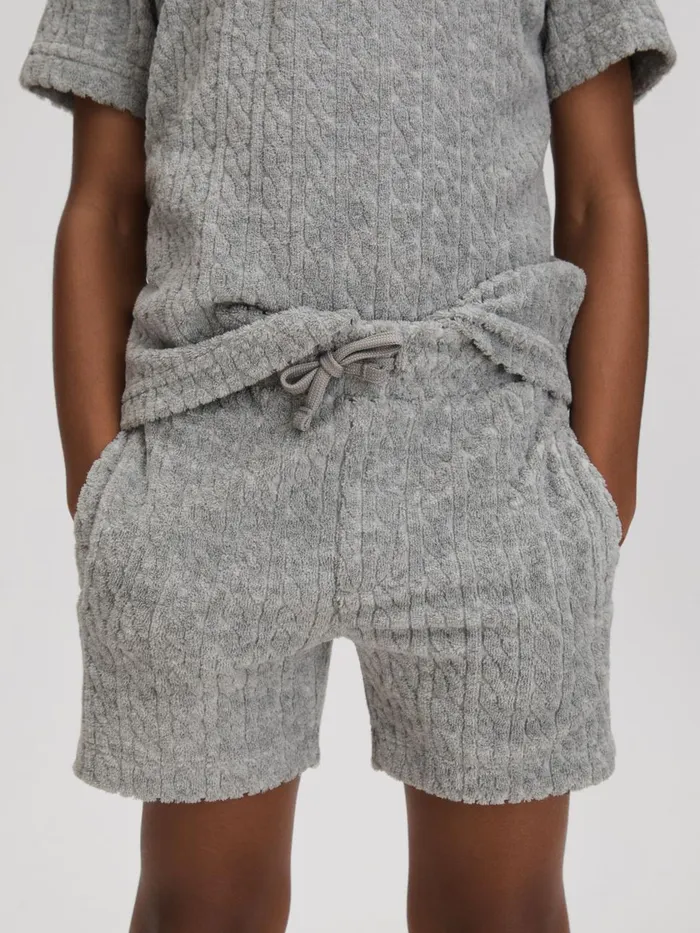 Children Reiss Sweats and Hoodies Fletcher Towelling Drawstring Shorts Soft Grey