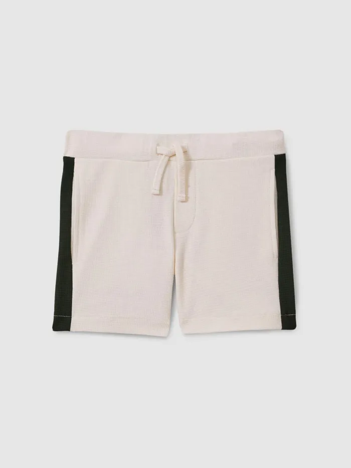 Children Reiss Sweats and Hoodies Marl Textured Cotton Drawstring Shorts Ecrugreen