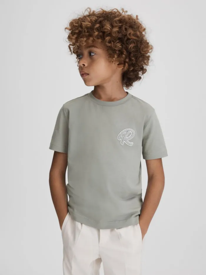 Children Reiss TShirts Jude Cotton Crew Neck TShirt Pistachio