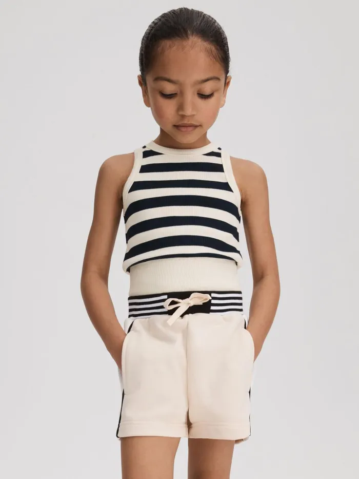 Children Reiss Tops and TShirts Kioni Striped Crew Neck Vest Navy