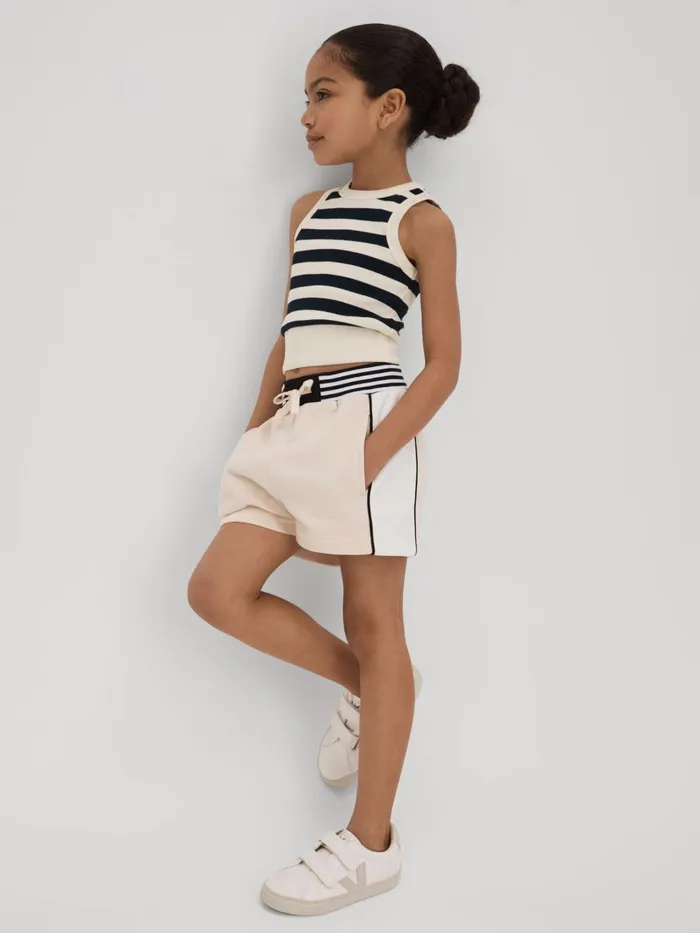 Children Reiss Tops and TShirts Kioni Striped Crew Neck Vest Navy