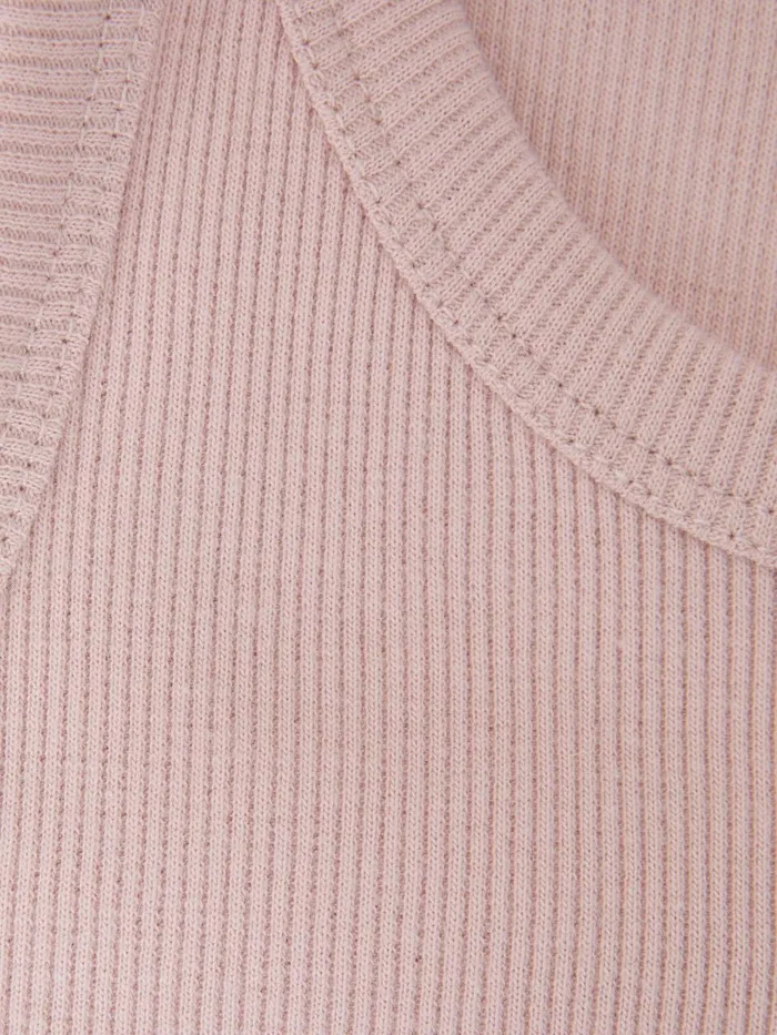 Children Reiss Tops and TShirts Violet Cotton Blend Ribbed Vest Pale Pink