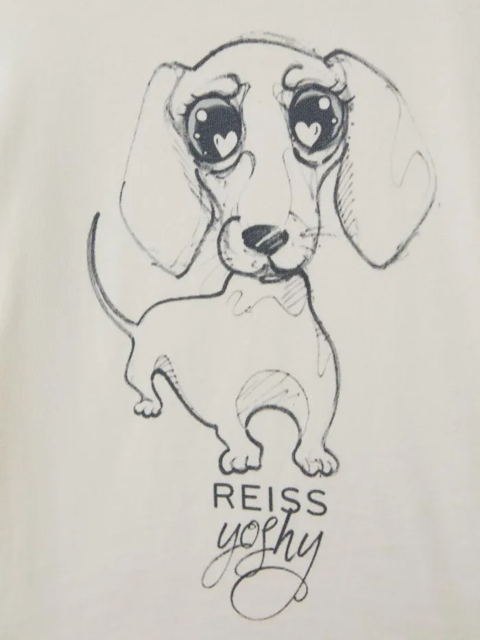Children Reiss Tops and TShirts Yoshy Cotton Print TShirt Ivory Print