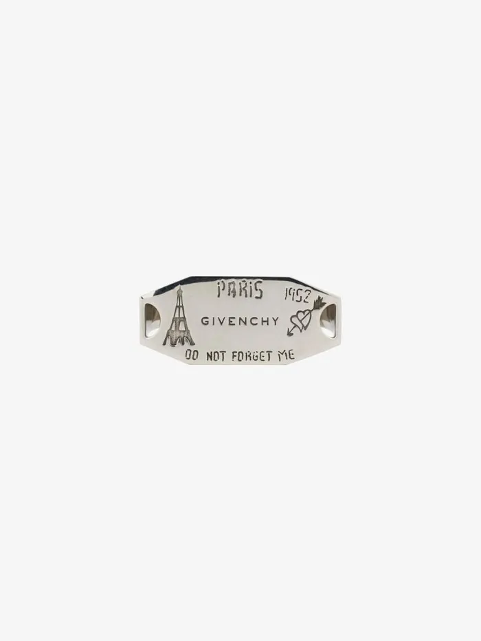 City Double Finger Ring In Metal Silvery Men Givenchy Jewelry