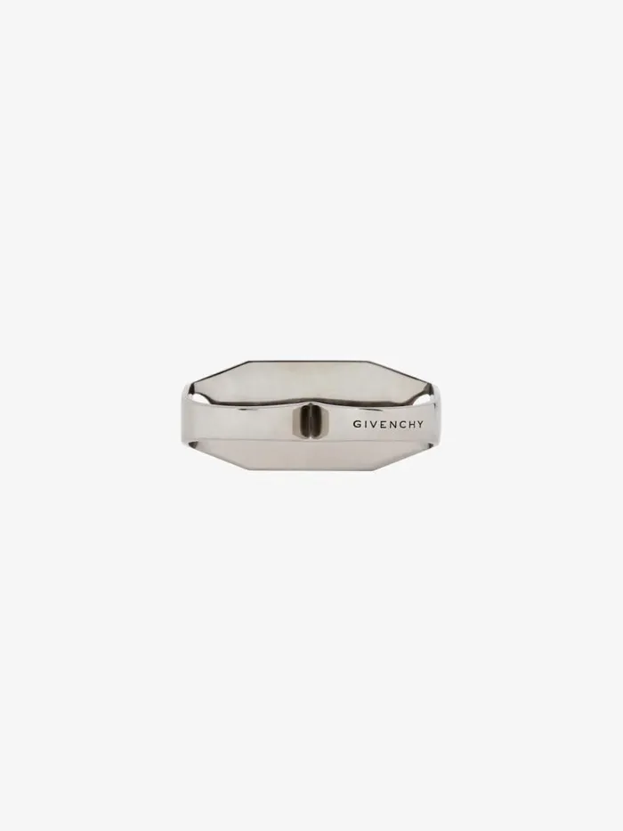 City Double Finger Ring In Metal Silvery Men Givenchy Jewelry