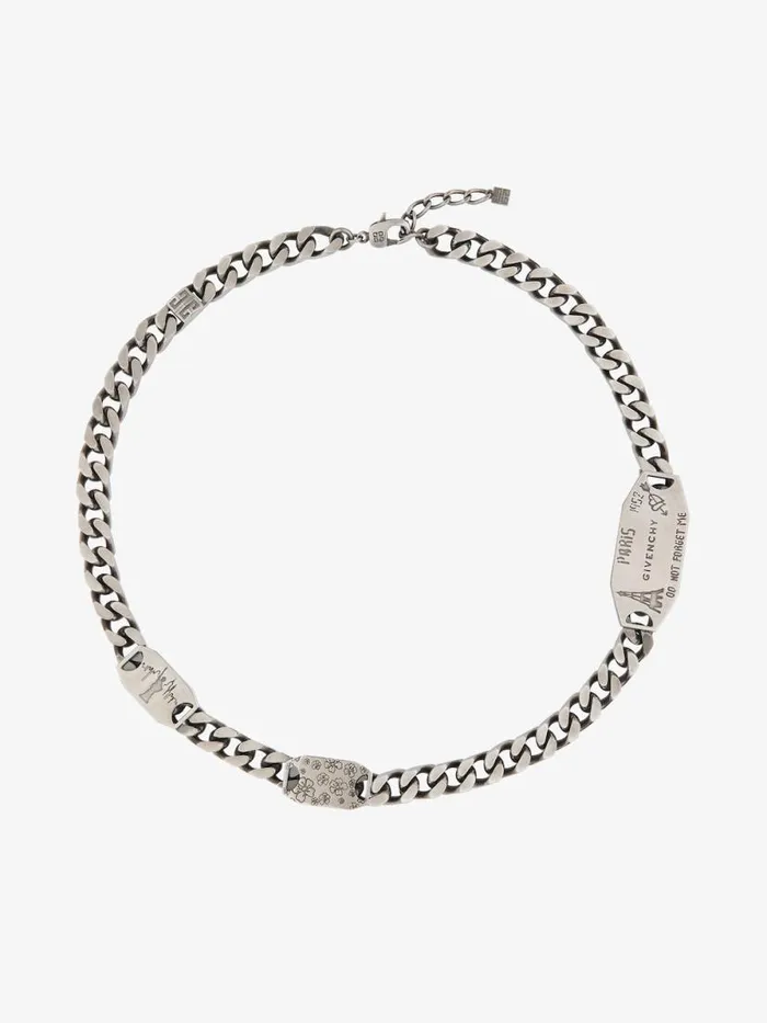 City Necklace In Metal Silvery Men Givenchy Jewelry