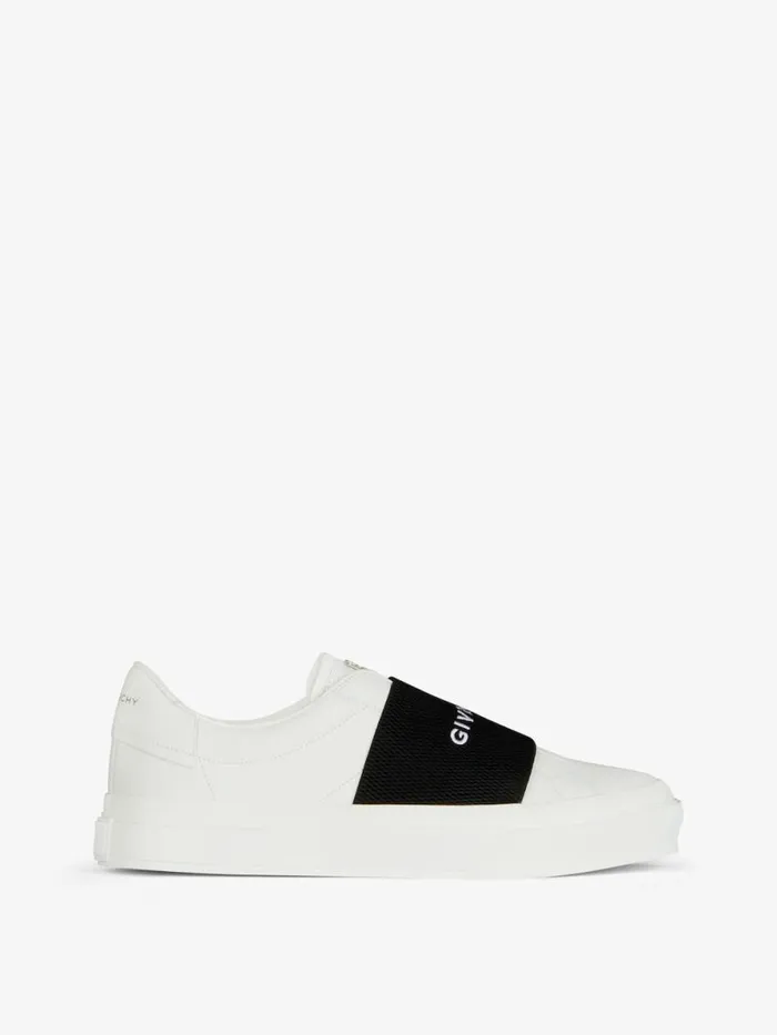 City Sport Sneakers In Leather With Strap Whiteblack Men Givenchy Sneakers