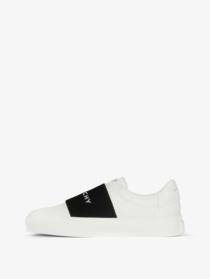 City Sport Sneakers In Leather With Strap Whiteblack Men Givenchy Sneakers
