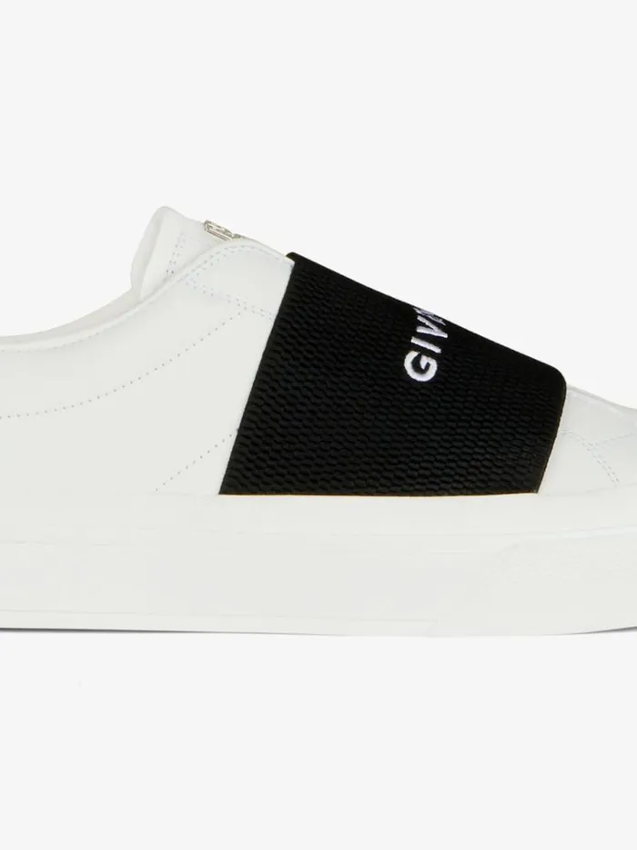City Sport Sneakers In Leather With Strap Whiteblack Men Givenchy Sneakers