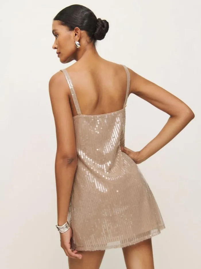 Clothing The Reformation Alaia Dress Champagne Sequin