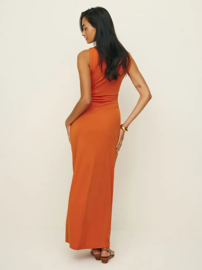 Clothing The Reformation Amara Knit Dress Orange Peel