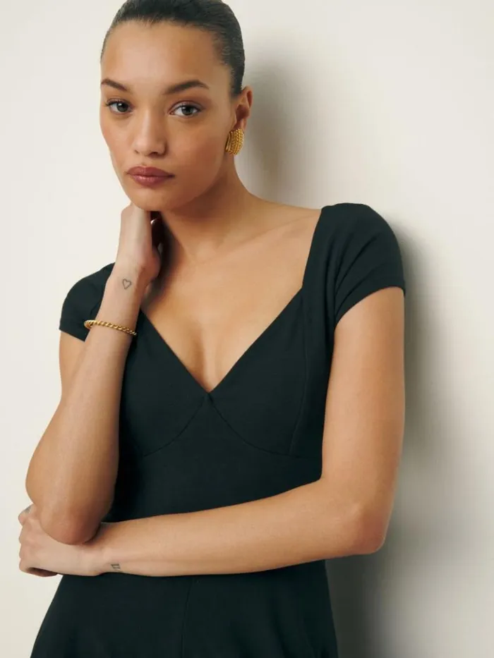 Clothing The Reformation Brynn Knit Dress Black