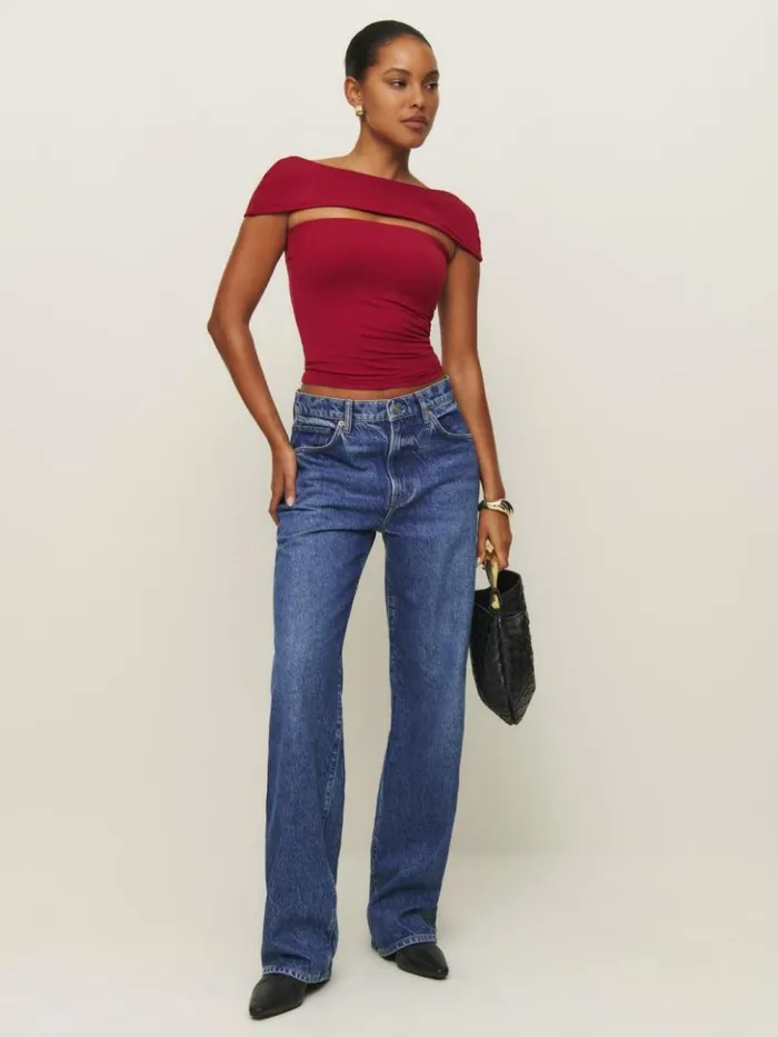 Clothing The Reformation Carmina Knit Top Sangre