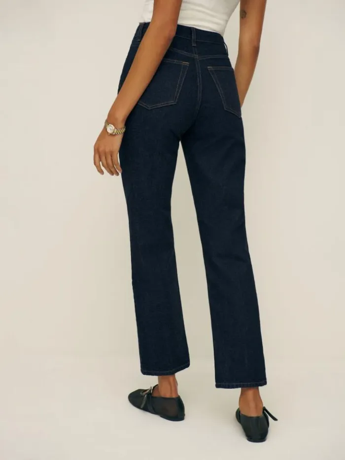 Clothing The Reformation Cynthia High Rise Straight Cropped Jeans Ondine