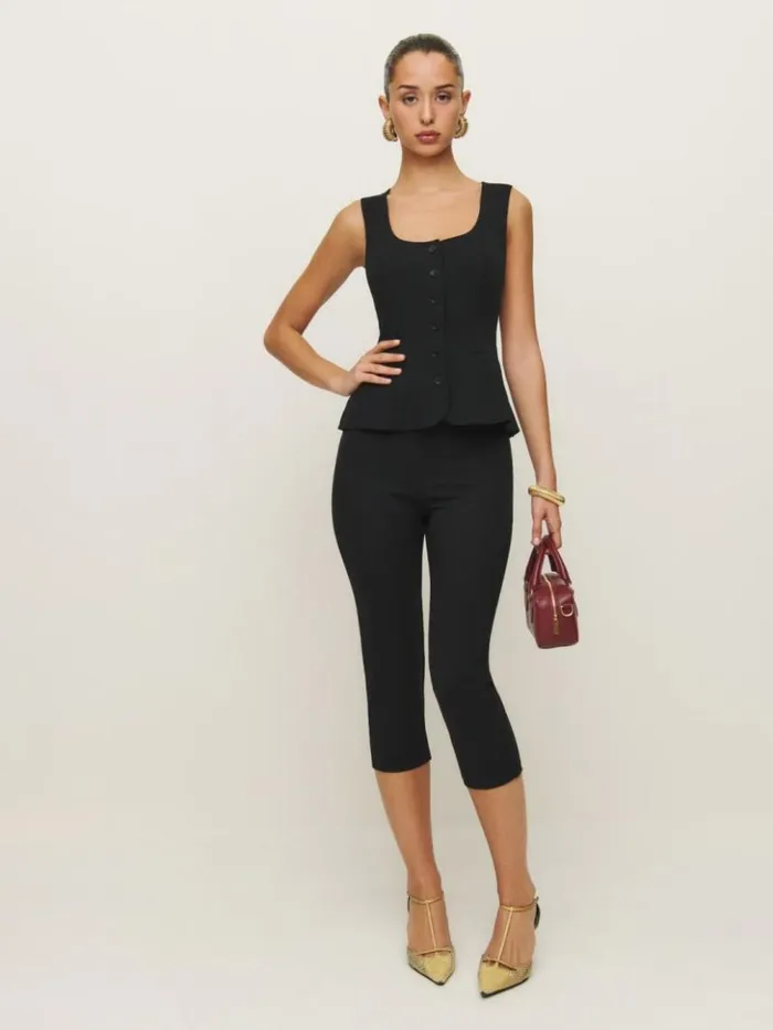 Clothing The Reformation Delanie Top Black