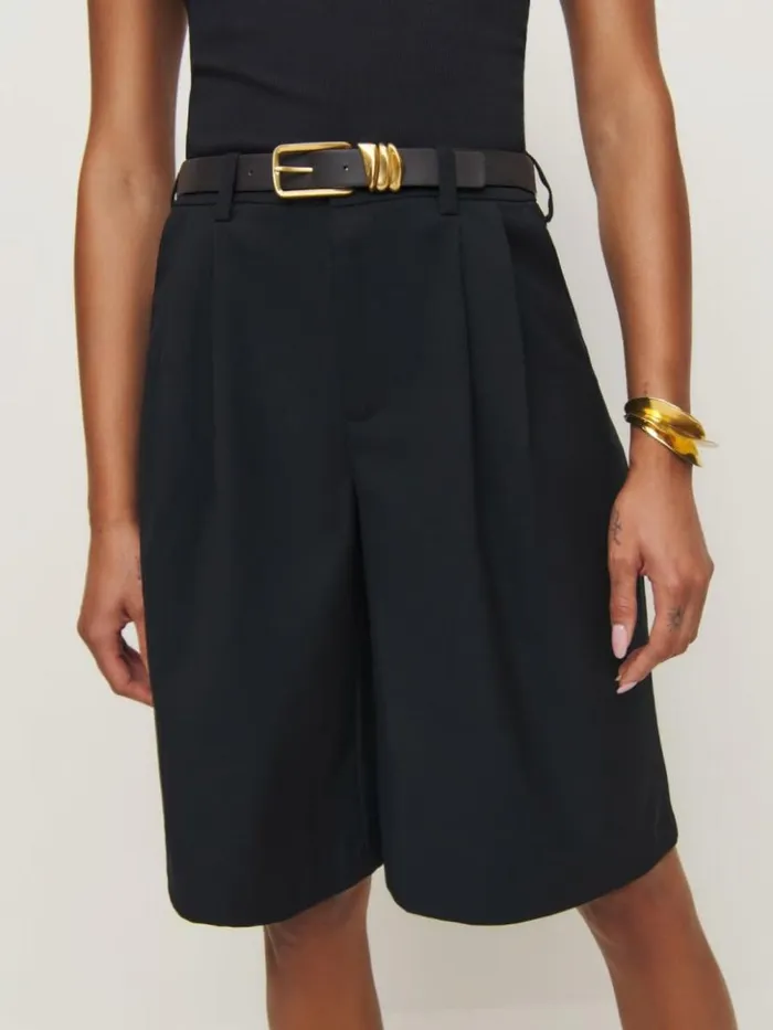 Clothing The Reformation Drew Low Rise Short Black