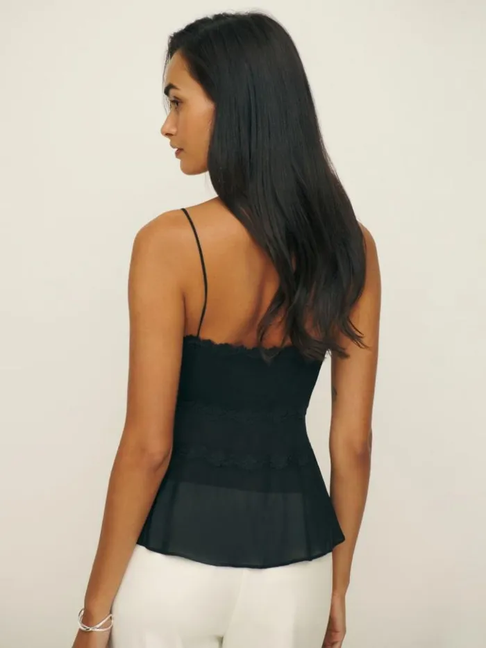 Clothing The Reformation Eris Top Black