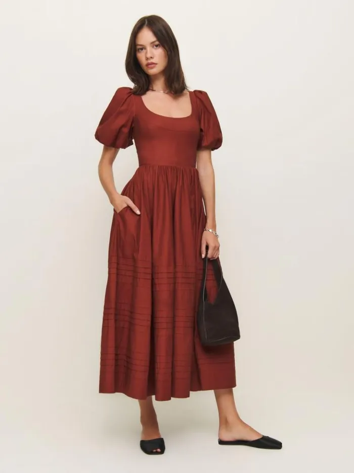 Clothing The Reformation Everlyn Dress Fig Jam