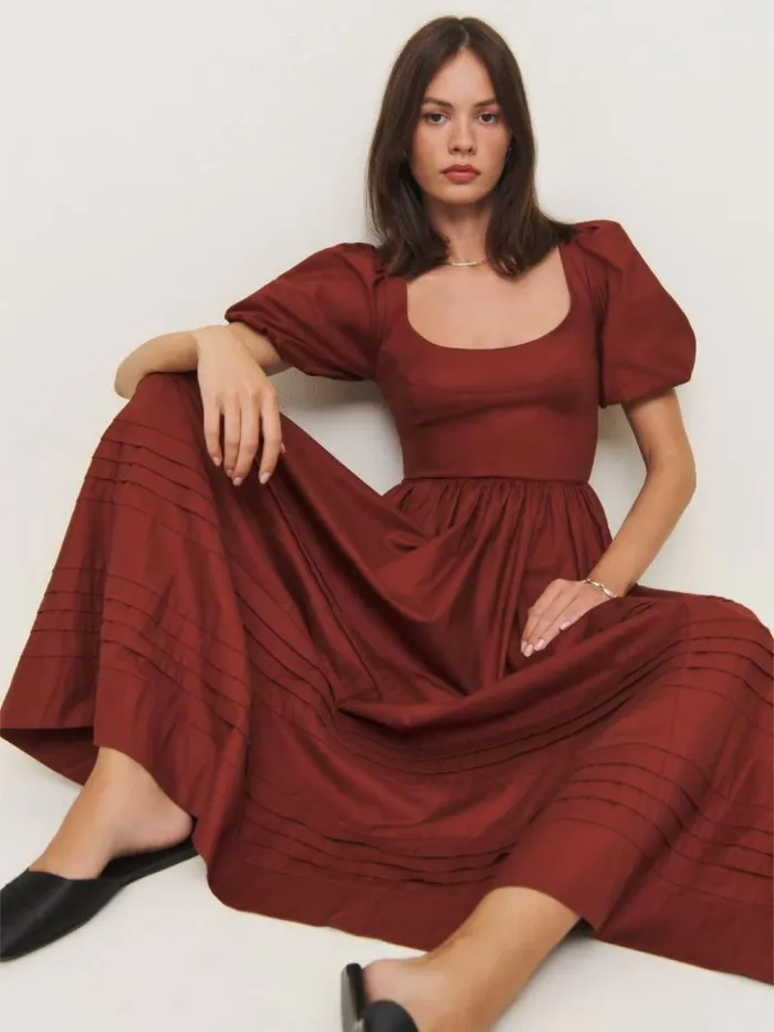 Clothing The Reformation Everlyn Dress Fig Jam