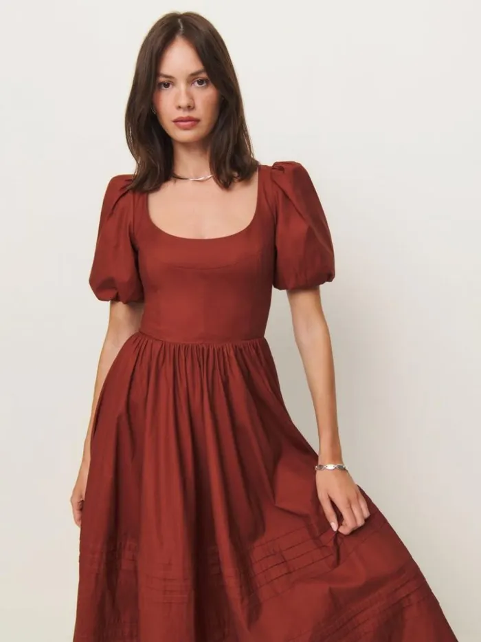 Clothing The Reformation Everlyn Dress Fig Jam