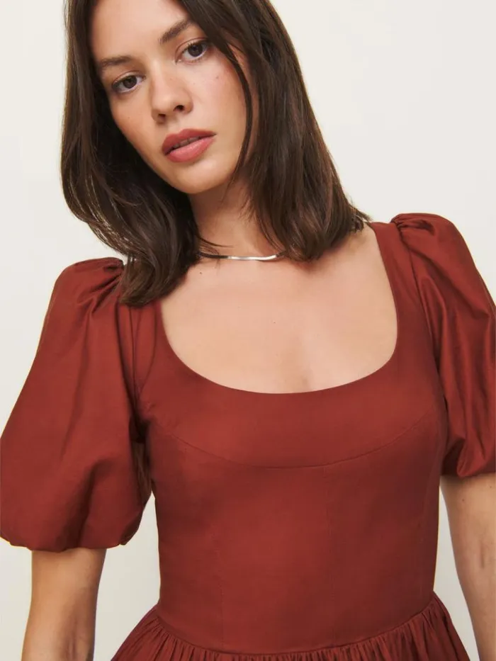 Clothing The Reformation Everlyn Dress Fig Jam