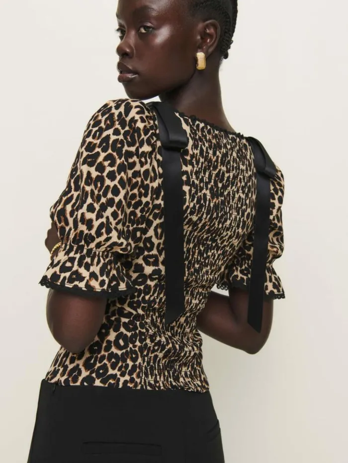 Clothing The Reformation Inara Top Leo