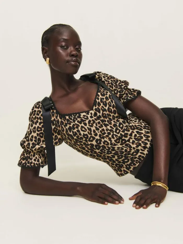 Clothing The Reformation Inara Top Leo