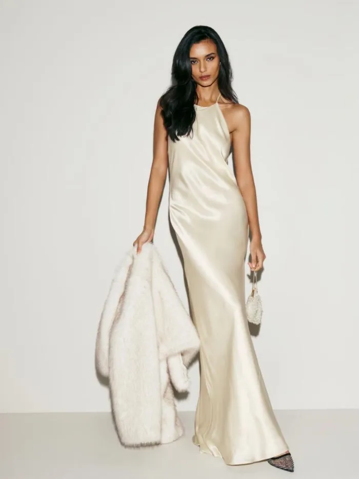 Clothing The Reformation Jeany Silk Dress Fior Di Latte