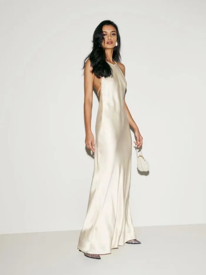 Clothing The Reformation Jeany Silk Dress Fior Di Latte
