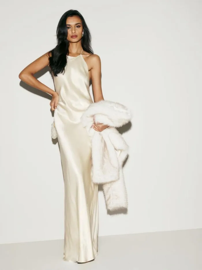 Clothing The Reformation Jeany Silk Dress Fior Di Latte