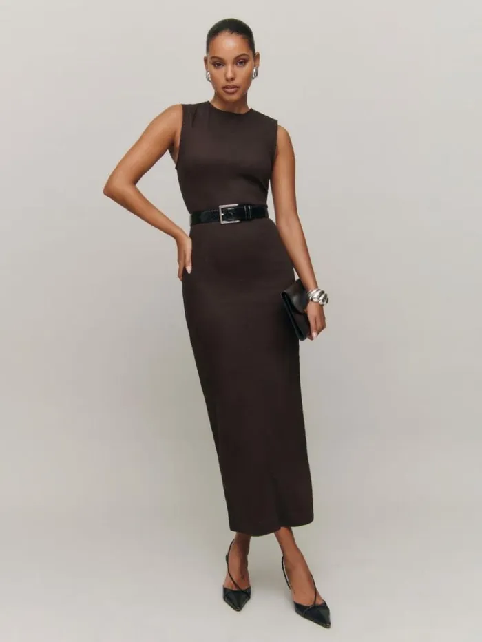 Clothing The Reformation Kendi Denim Midi Dress Mole