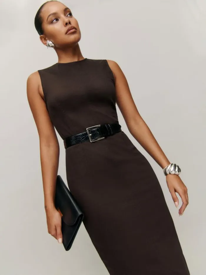 Clothing The Reformation Kendi Denim Midi Dress Mole