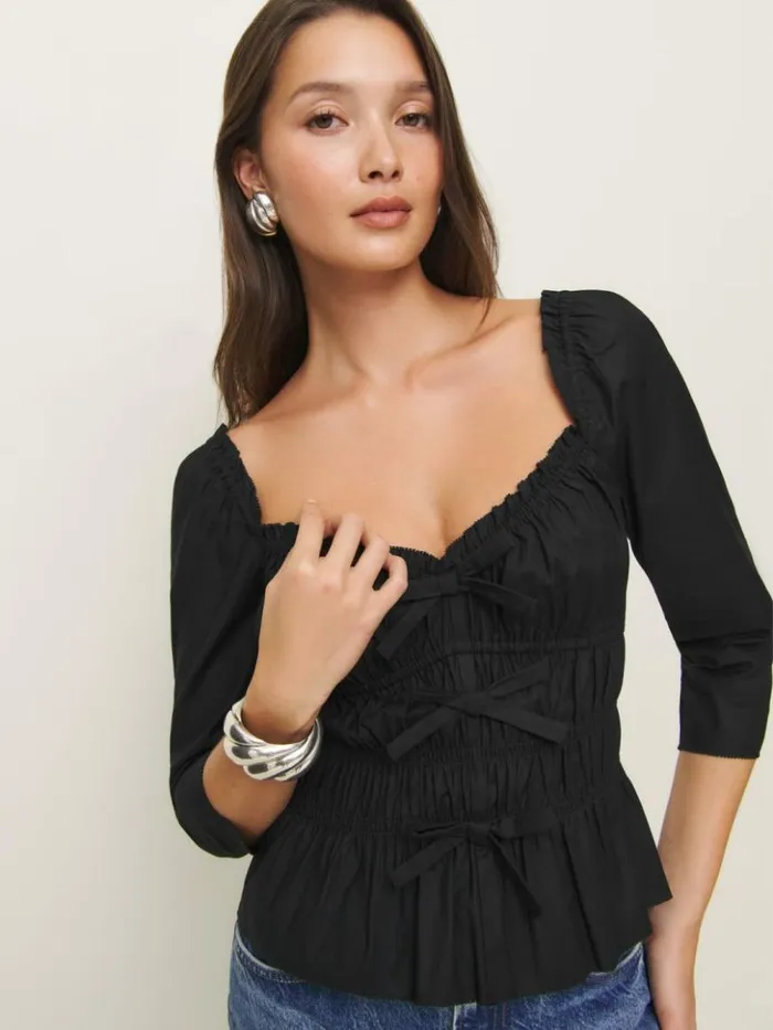 Clothing The Reformation Lauryn Top Black