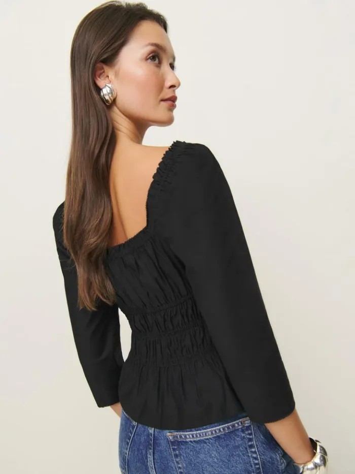 Clothing The Reformation Lauryn Top Black
