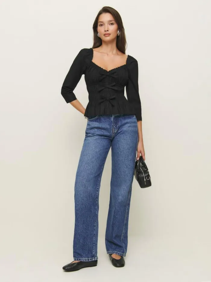 Clothing The Reformation Lauryn Top Black