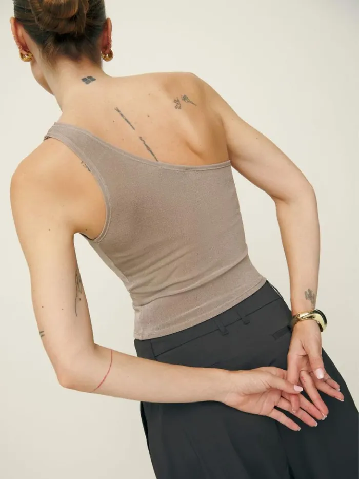 Clothing The Reformation Maddie Knit Top Taupe