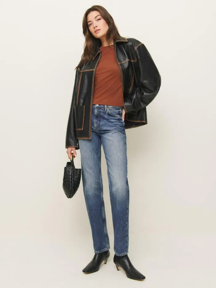 Clothing The Reformation Max Slim Tee Fig Jam