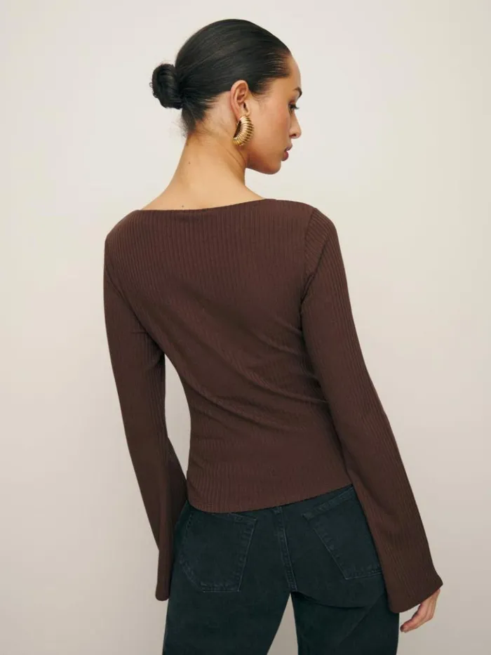 Clothing The Reformation Miller Knit Top Cafe