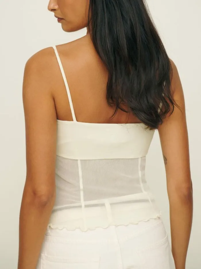 Clothing The Reformation Milly Knit Top Fior Di Latte
