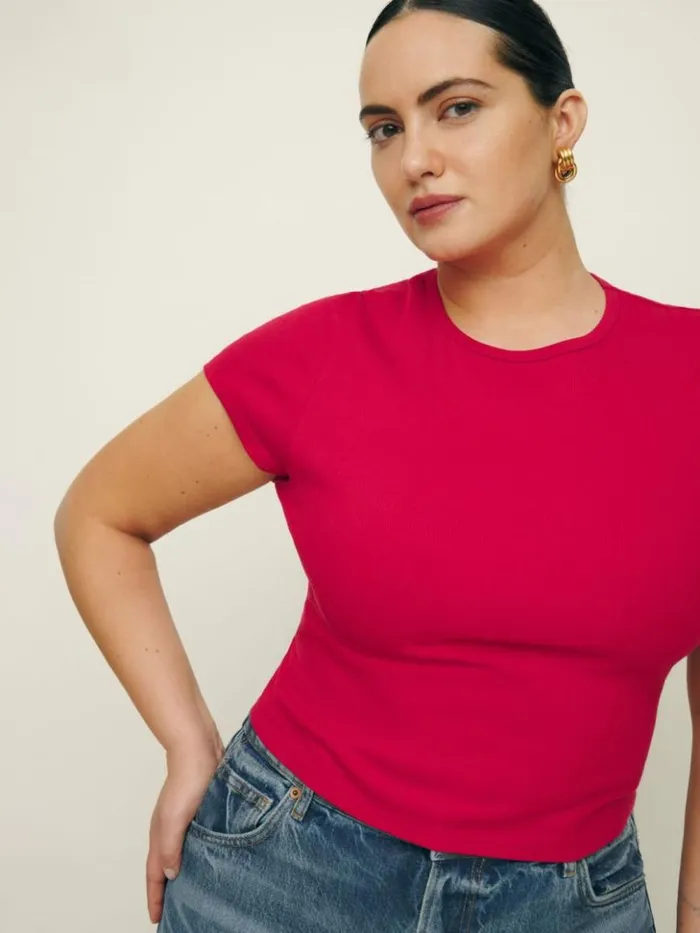 Clothing The Reformation Muse Tee Es Lipstick