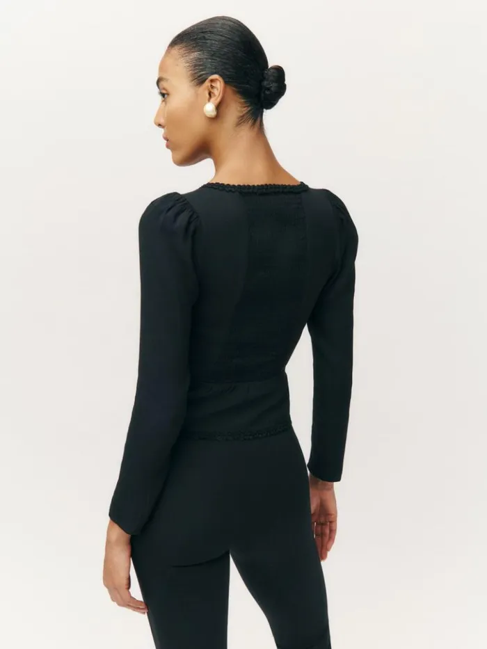Clothing The Reformation Nikky Top Black