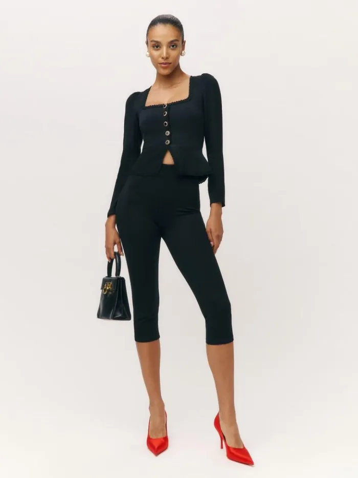 Clothing The Reformation Nikky Top Black
