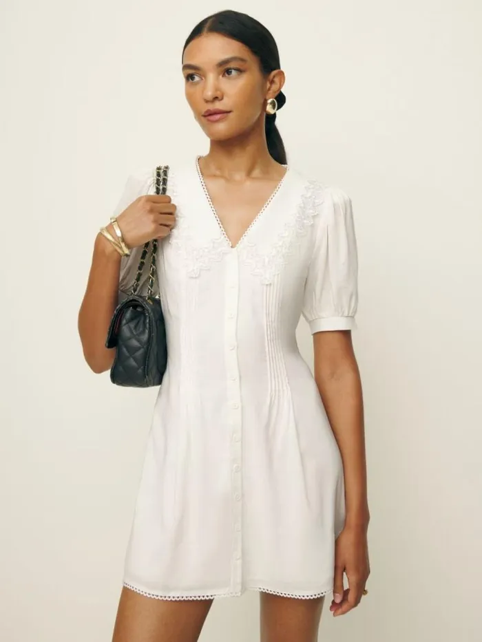 Clothing The Reformation Nonie Dress White