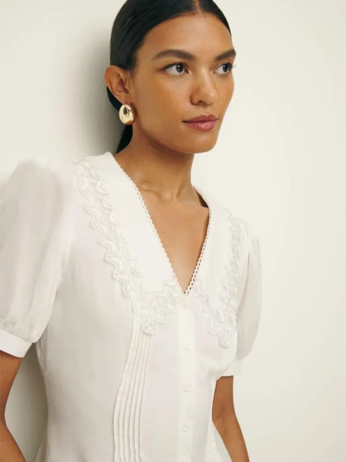 Clothing The Reformation Nonie Dress White