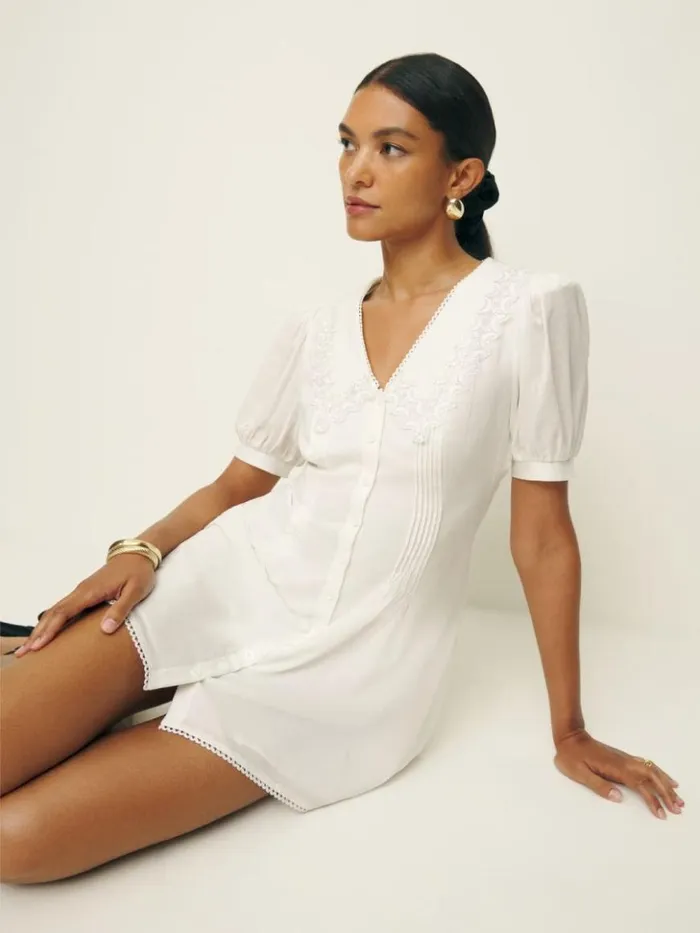 Clothing The Reformation Nonie Dress White