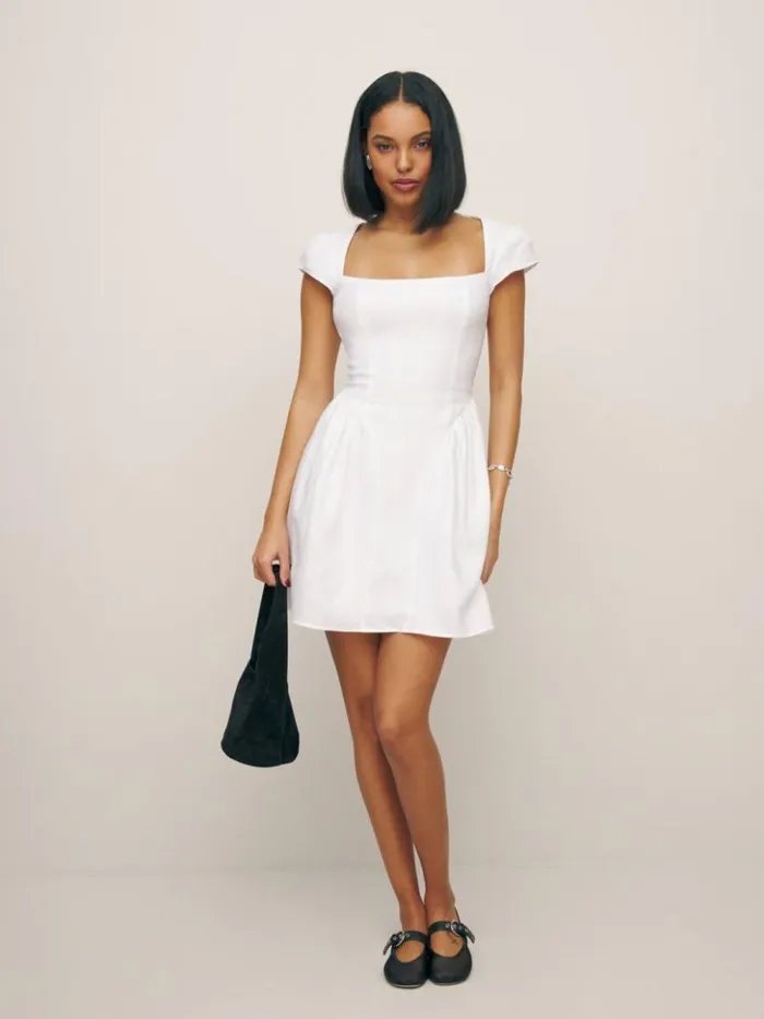 Clothing The Reformation Oaklyn Linen Dress White