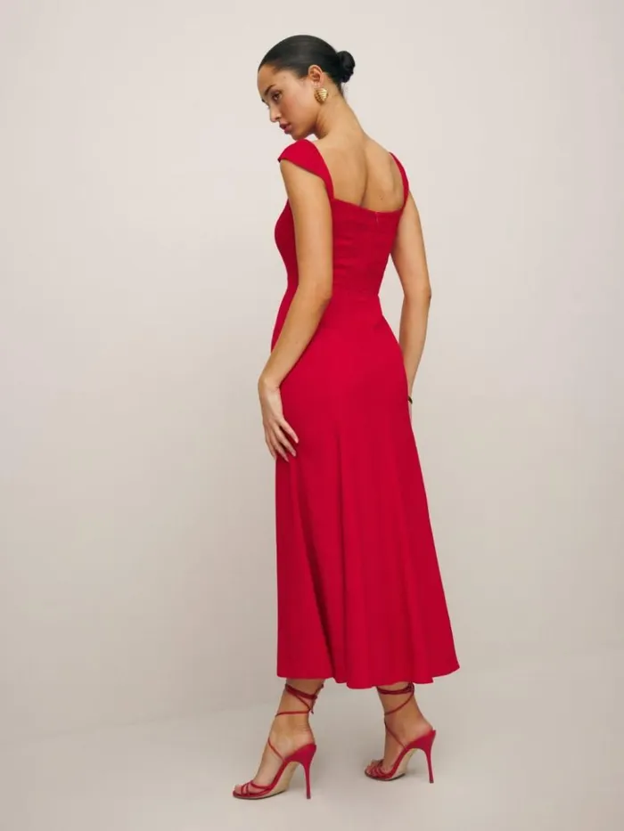 Clothing The Reformation Petites Bryson Dress Cherry