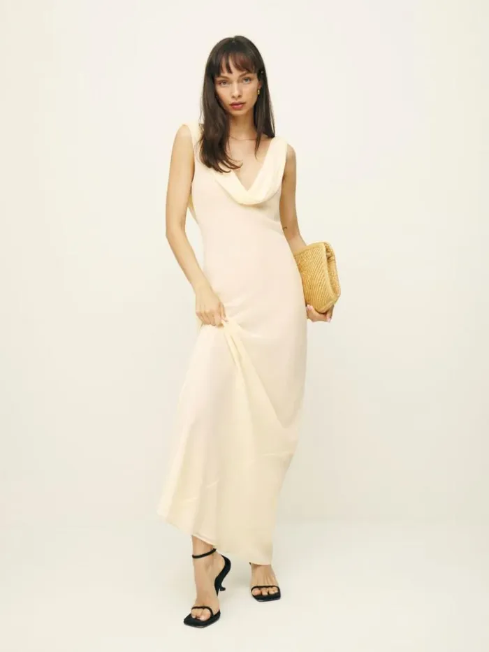 Clothing The Reformation Petites Cavallo Dress Ivory